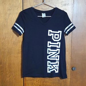 NWOT PINK black tee